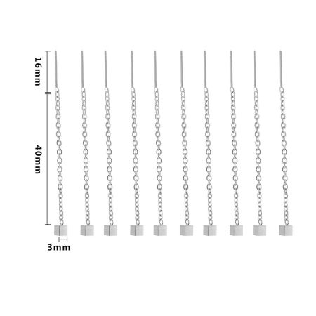 Picture of 304 Stainless Steel Ear Thread Threader Earrings Multicolor