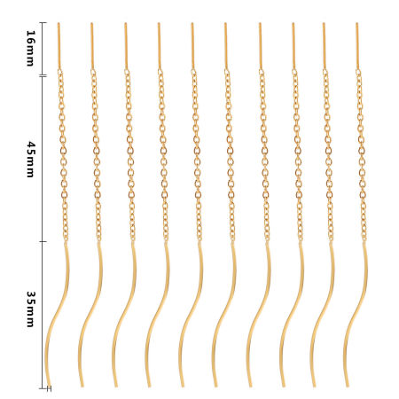 Picture of 304 Stainless Steel Ear Thread Threader Earrings Multicolor