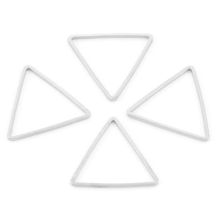 Image de Connecteurs Série Géométrie en Laiton Argent Mat Triangle 20mm x 18mm, 20 Pcs