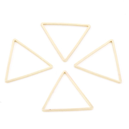 Image de Connecteurs Série Géométrie en Laiton Plaqué Or KC Triangle 24mm x 21mm, 20 Pcs