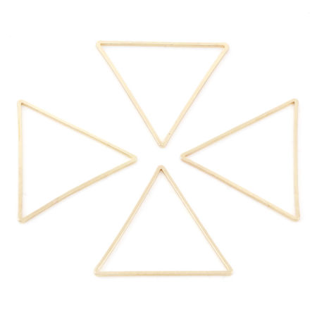 Image de Connecteurs Série Géométrie en Laiton Plaqué Or KC Triangle 29mm x 26mm, 20 Pcs