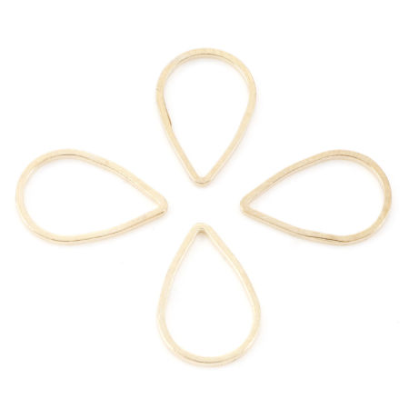 Picture of Brass Geometry Series Connectors KC Gold Plated Drop 16mm x 11mm, 20 PCs