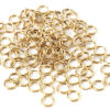 Picture of 20 PCs 4mm Dia., 0.5mm(24 gauge) 316 Stainless Steel Double Split Jump Rings Findings For Jewelry Making Real Gold Plated Round