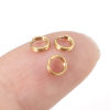 Picture of 20 PCs 4mm Dia., 0.5mm(24 gauge) 316 Stainless Steel Double Split Jump Rings Findings For Jewelry Making Real Gold Plated Round