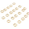 Picture of 20 PCs 4mm Dia., 0.5mm(24 gauge) 316 Stainless Steel Double Split Jump Rings Findings For Jewelry Making Real Gold Plated Round