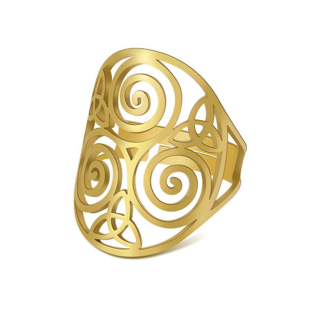 Picture of 304 Stainless Steel Stylish Open Adjustable Rings Multicolor Celtic Knot Spiral 17.3mm(US Size 7)