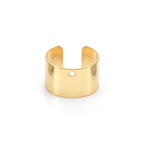 Picture of Hypoallergenic 304 Stainless Steel Ear Cuffs Clip Wrap Earrings U-shaped Gold Plated With Loop 10mm x 6mm, 20 PCs