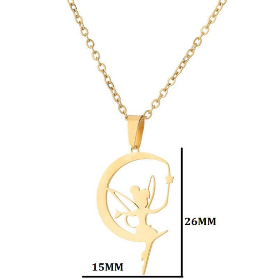 Image de Colliers Chaîne Maille Forçat en 304 Acier Inoxydable Insecte Doré Démon 45cm Long, 1 Pièce