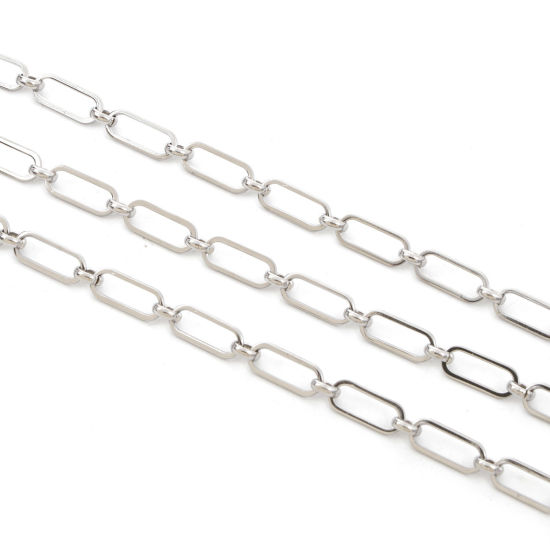 Picture of Eco-friendly 304 Stainless Steel Link Cable Chain Silver Tone 16x7mm 6mm Dia., 1 Piece (Approx 1 M/Piece)