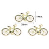 Picture of Zinc Based Alloy Travel Charms Light Golden Green Bicycle Enamel 28mm x 19mm, 5 PCs