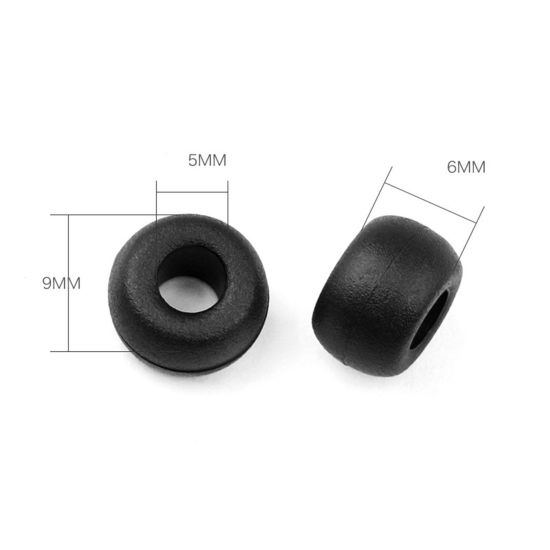 Picture of Plastic Cord Lock Stopper Sweater Shoelace Rope Buckle Pendant Clothing Accessories Round Black 9mm x 6mm, 20 PCs