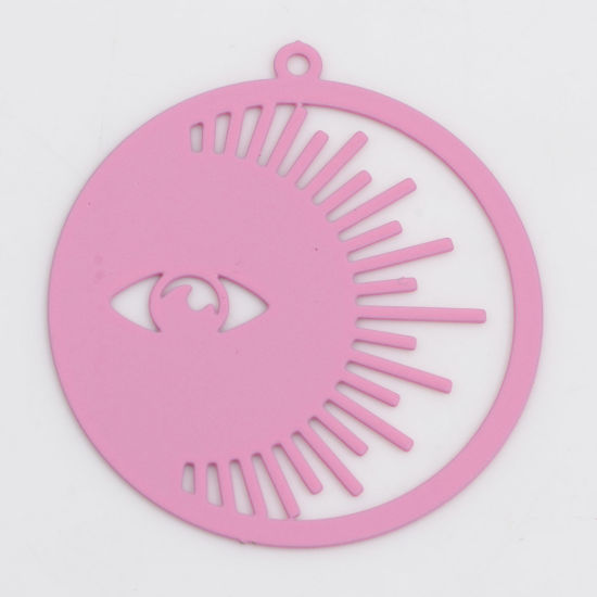 Imagen de Hierro Galaxia Colgantes Sol Rosado Ojo Pintura 3.3cm x 3cm, 10 Unidades
