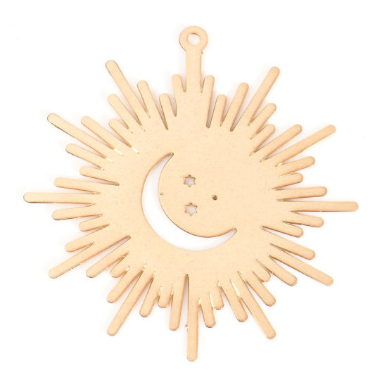 Immagine di Lega di Ferro Galassia Ciondoli Sole KC Placcato Oro Luna 3.7cm x 3.5cm , 10 Pz