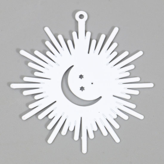 Immagine di Lega di Ferro Galassia Ciondoli Sole Bianco Luna Pittura 3.7cm x 3.5cm , 10 Pz