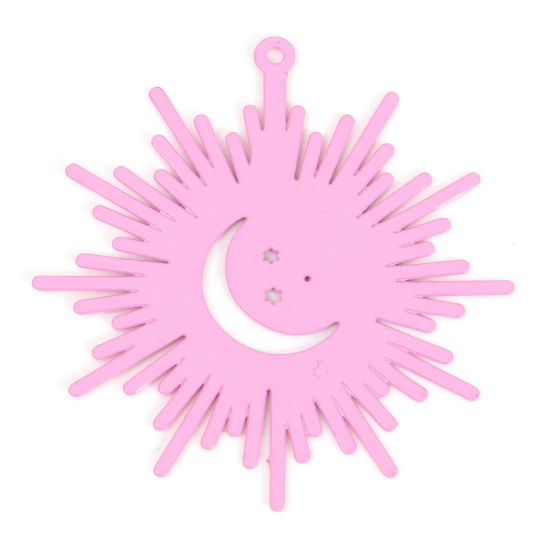 Immagine di Lega di Ferro Galassia Ciondoli Sole Rosa Luna Pittura 3.7cm x 3.5cm , 10 Pz