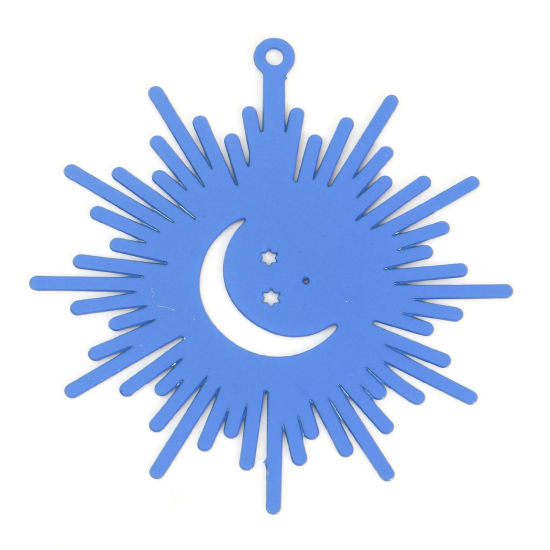 Immagine di Lega di Ferro Galassia Ciondoli Sole Blu Marino Luna Pittura 3.7cm x 3.5cm , 10 Pz