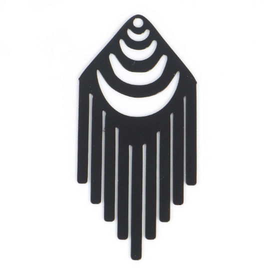 Imagen de Hierro Filigrana Estampación Colgantes Arco Negro Panícula Pintura 3.8cm x 1.8cm, 10 Unidades