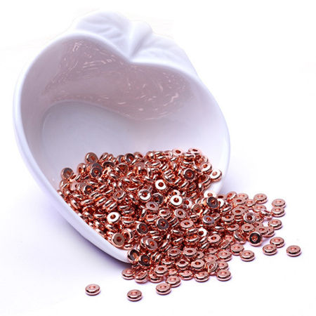 Picture of Brass Spacer Beads For DIY Charm Jewelry Making Rose Gold Wheel 5mm Dia., Hole: Approx 1.5mm, 20 PCs