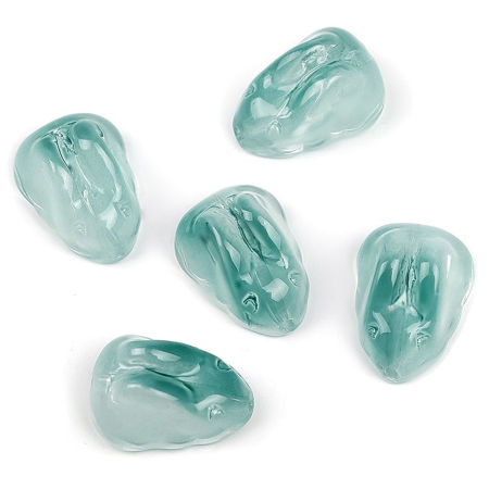 Image de Perles pour DIY Fabrication de Bijoux en Verre au Chalumeau Jour de Pâques Lapin Vert Couleur du Dégradé 15mm x 11mm, Trou: 1mm, 20 Pcs