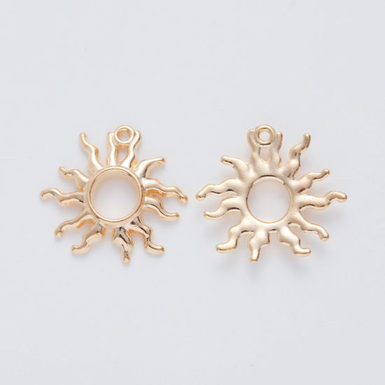 Imagen de Zamak Galaxia Colgantes Charms Sol KC Dorado Hueco 26mm x 25mm, 20 Unidades