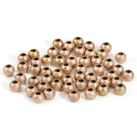Picture of Eco-friendly PVD Vacuum Plating 201 Stainless Steel Beads For DIY Jewelry Making Round Rose Gold Sparkledust 3mm Dia., Hole: Approx 1.2mm, 10 PCs