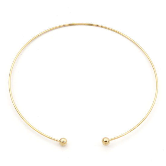 Picture of 1 Piece Vacuum Plating 304 Stainless Steel Collar Neck Ring Necklace 18K Gold Plated 42cm(16 4/8") long