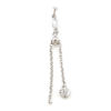 Imagen de Latón Cadena deslizante / extensor deslizante Corazón Platino Real Chapado Claro Circón Artificial 7cm longitud, 1 Juego