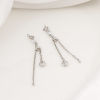Imagen de Latón Cadena deslizante / extensor deslizante Corazón Platino Real Chapado Claro Circón Artificial 7cm longitud, 1 Juego