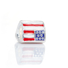 Picture of Zinc Metal Alloy European Style Large Hole Charm Beads Triangle Silver Plated American Flag Pattern Multicolor Enamel About 12mm x 10mm, Hole: Approx 5.2mm, 10 PCs