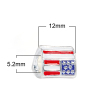 Picture of Zinc Metal Alloy European Style Large Hole Charm Beads Triangle Silver Plated American Flag Pattern Multicolor Enamel About 12mm x 10mm, Hole: Approx 5.2mm, 10 PCs