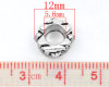 Picture of Zinc Metal Alloy European Style Large Hole Charm Beads Flower Antique Silver Color Mixed Rhinestone Pattern About 12mm x 8mm, Hole: Approx 5.6mm, 10 PCs