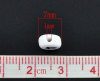 Image de Perles en Acrylique Forme Rond Blanc Chiffres " 4 " 7mm Dia, Tailles de Trous: 1mm, 500 Pcs
