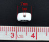 Picture of Acrylic Spacer Beads Round White Number " 5 " Pattern About 7mm Dia, Hole: Approx 1mm, 500 PCs