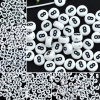 Image de Perles en Acrylique Forme Rond Blanc Chiffres " 6 " 7mm Dia, Tailles de Trous: 1mm, 500 Pcs