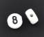 Immagine di Acrilato Separatori Perline Tondo Bianco Lettere Numero " 8 " Circa 7mm Dia, Foro: Circa 1mm, 500 Pz