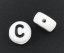 Bild von Acryl Spacer Zwischenperlen Perlen Flachrund Weiß Buchstaben "C" ca 7mm D Loch:ca 1mm 500 Stück