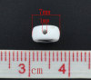 Picture of Acrylic Spacer Beads Round White Alphabet/ Letter "M" About 7mm Dia, Hole: Approx 1mm, 500 PCs