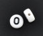 Picture of Acrylic Spacer Beads Flat Round White Alphabet/ Letter "O" About 7mm Dia, Hole: Approx 1mm, 500 PCs