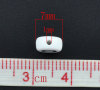 Image de Perle en Acrylique Rond Plat Blanc Alphabet/Lettre "O" 7mm Dia, Taille de Trou: 1mm, 500 PCs