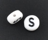 Изображение Бусина "Алфавит S" 7mm Акрил Белый,проданные 500 шт/уп