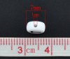 Picture of Acrylic Spacer Beads Round White Alphabet/ Letter "T" About 7mm Dia, Hole: Approx 1mm, 500 PCs