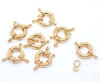 Picture of Brass Spring Ring Clasps Steering wheel 18K Gold Color 25mm x 10 PCs                                                                                                                                                                                          