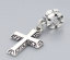 Picture of 10 PCs Zinc Based Alloy European Style Dangle Charm Beads For Bracelet Necklace Jewelry Making Cross Antique Silver Color 40mm x 17mm