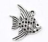 Bild von Antiksilber Fisch Anhänger Perlen Beads 21x19mm.Verkauft eine Packung mit 30