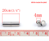 Bild von Messing & Magneteisen Endkappen für Halskette Rund Silberfarbe 20mm x 5mm 10 Sets                                                                                                                                                                             