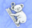 Image de 30 Breloques/Pendentifs Charm Koala Argent vieilli 20x14mm