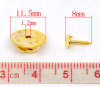 Picture of Brass Tie Tac Lapel Pin Brooches Findings Gold Plated 11.5x6mm 8x1.2mm, 100 Sets                                                                                                                                                                              