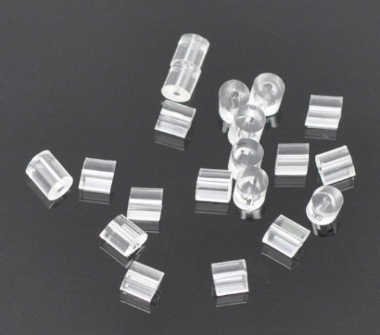 Silicone Ear Nuts Post Stopper Earring Findings Round Transparent