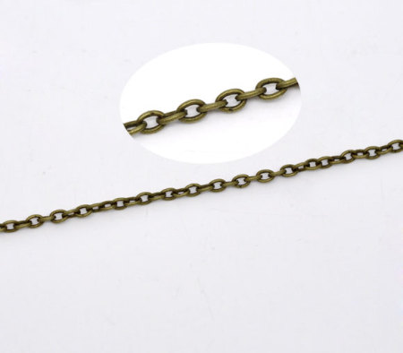 Image de 10 M Chaîne Maille Forçat en Alliage de Fer Bronze Antique 3x2mm