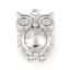Picture of Brass Charms Real Platinum Plated Owl Animal 3D 16.5mm x 10mm, 2 PCs